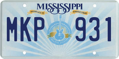 MS license plate MKP931