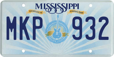 MS license plate MKP932