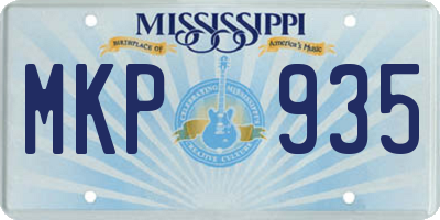 MS license plate MKP935