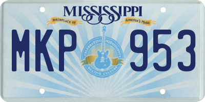 MS license plate MKP953