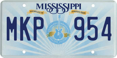 MS license plate MKP954