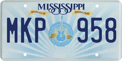MS license plate MKP958