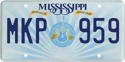 MS license plate MKP959