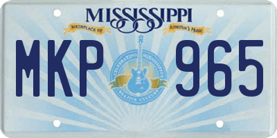 MS license plate MKP965
