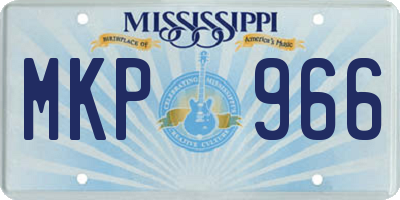 MS license plate MKP966
