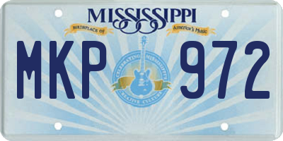 MS license plate MKP972
