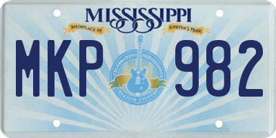 MS license plate MKP982