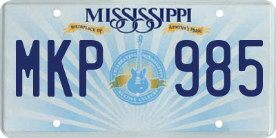 MS license plate MKP985