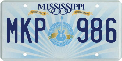 MS license plate MKP986