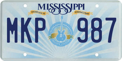 MS license plate MKP987