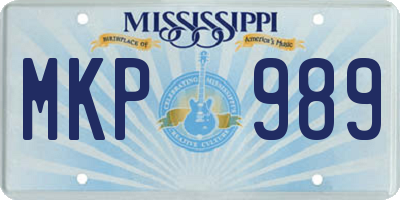 MS license plate MKP989