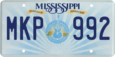 MS license plate MKP992