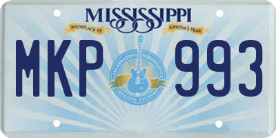 MS license plate MKP993
