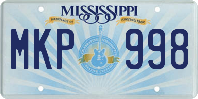 MS license plate MKP998