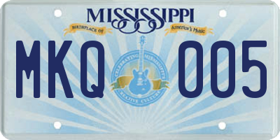 MS license plate MKQ005