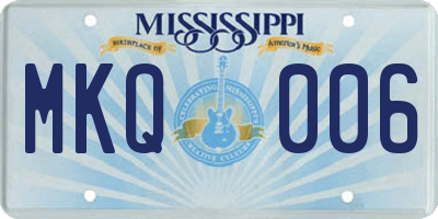 MS license plate MKQ006