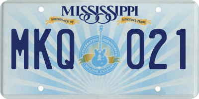 MS license plate MKQ021