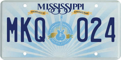 MS license plate MKQ024