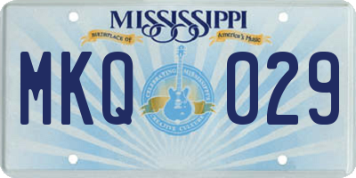 MS license plate MKQ029