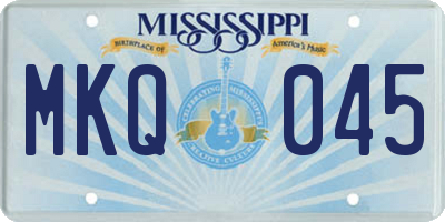 MS license plate MKQ045
