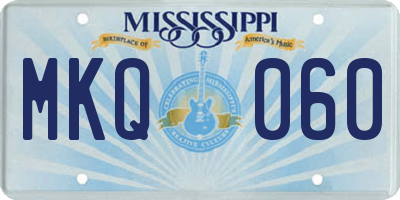 MS license plate MKQ060