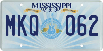 MS license plate MKQ062