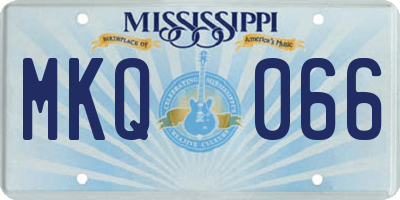 MS license plate MKQ066