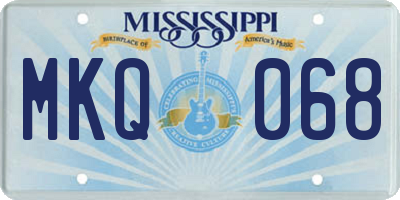 MS license plate MKQ068