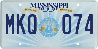 MS license plate MKQ074