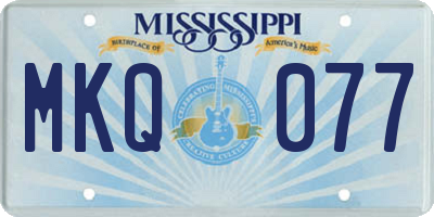 MS license plate MKQ077