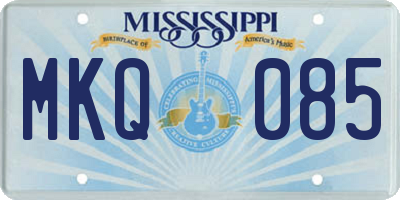 MS license plate MKQ085