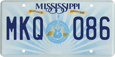 MS license plate MKQ086