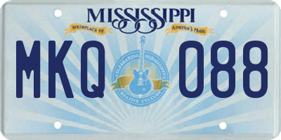 MS license plate MKQ088
