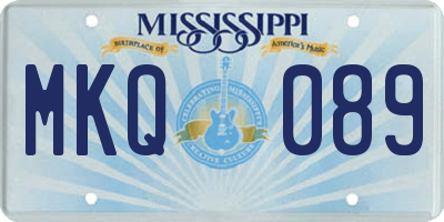 MS license plate MKQ089
