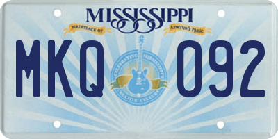 MS license plate MKQ092