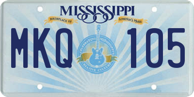 MS license plate MKQ105