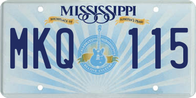 MS license plate MKQ115