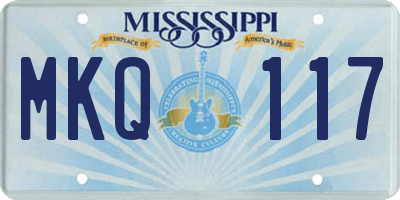 MS license plate MKQ117