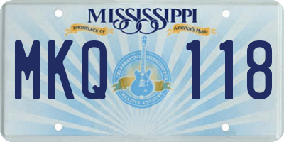 MS license plate MKQ118
