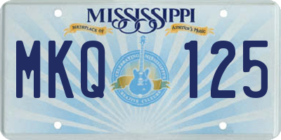 MS license plate MKQ125