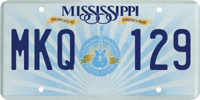 MS license plate MKQ129