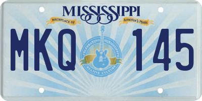 MS license plate MKQ145