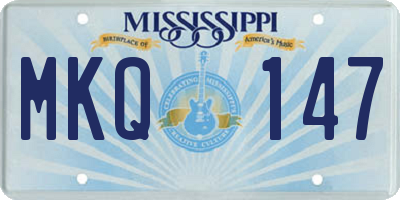 MS license plate MKQ147