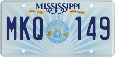 MS license plate MKQ149