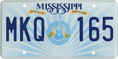 MS license plate MKQ165