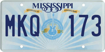 MS license plate MKQ173