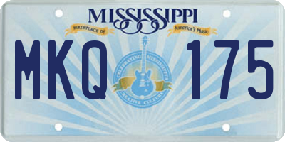 MS license plate MKQ175