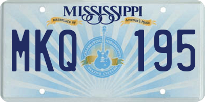 MS license plate MKQ195