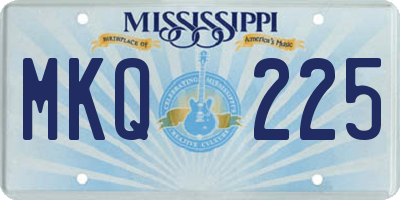 MS license plate MKQ225