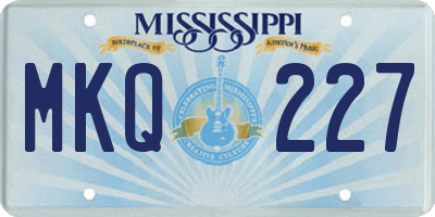 MS license plate MKQ227